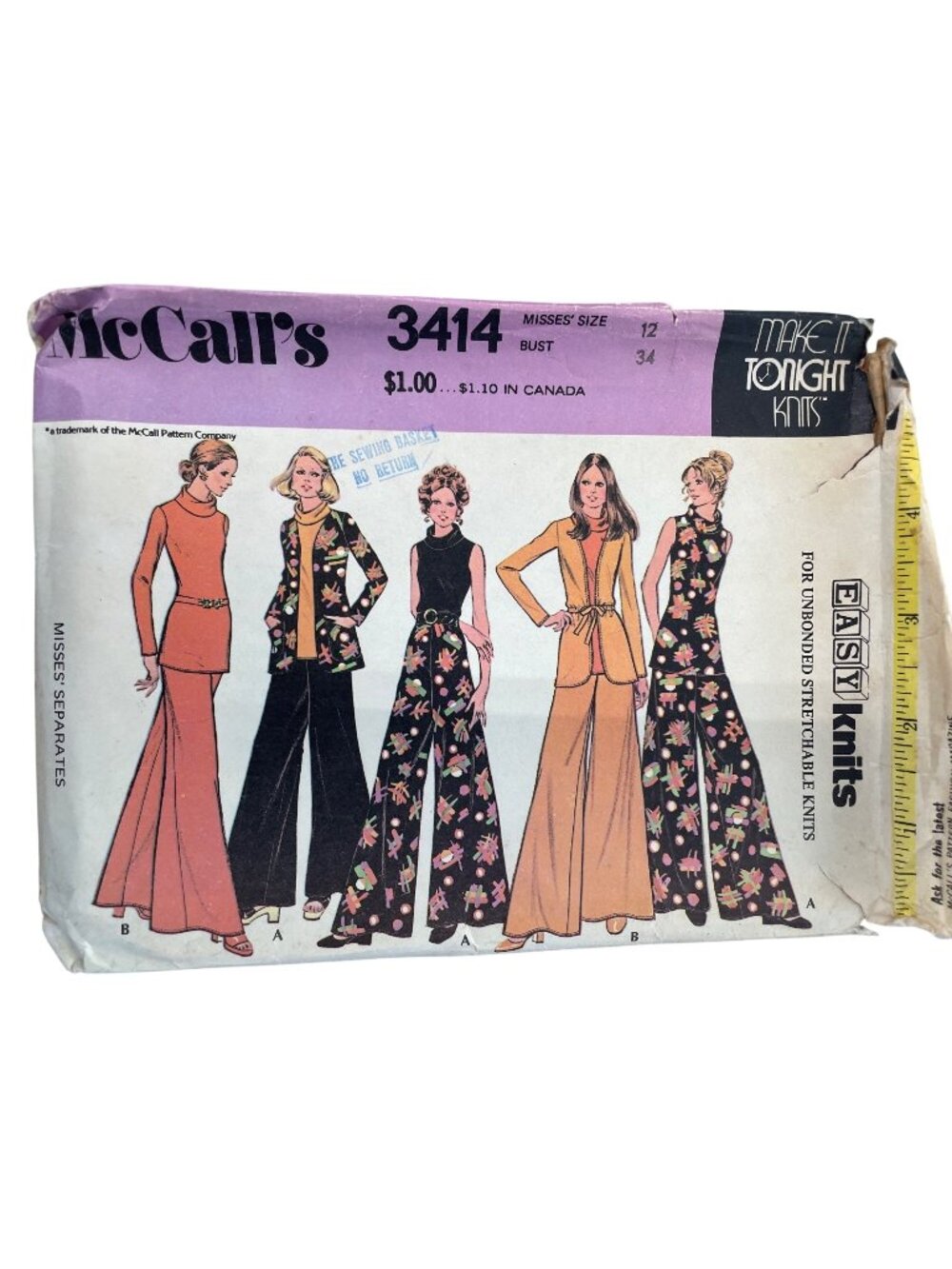 Vintage 70s McCalls 3414 Sewing Pattern Size 12 Misses Separates Retro CUT